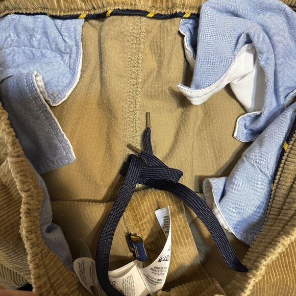 Polo Ralph Lauren Corduroy Pants Mens 2XL Tan Elastic Waist Drawstring Tapered - Picture 9 of 11